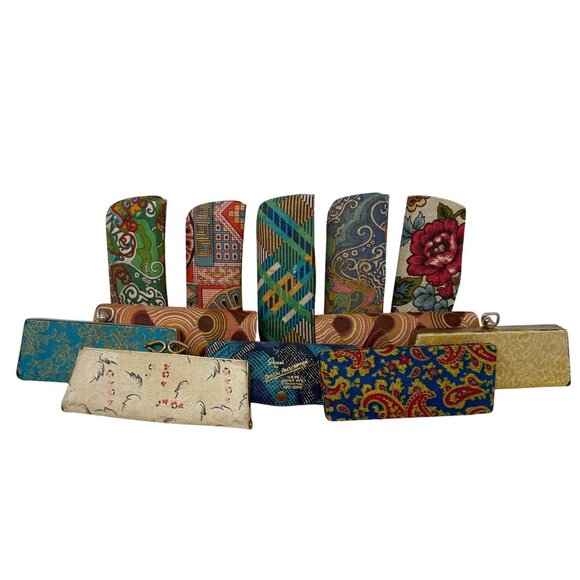 Vtg‎ Eyeglass Cases Collection 25 Pcs Patterns Colors Fabric Vinyl 50's - 70's - Picture 3 of 11